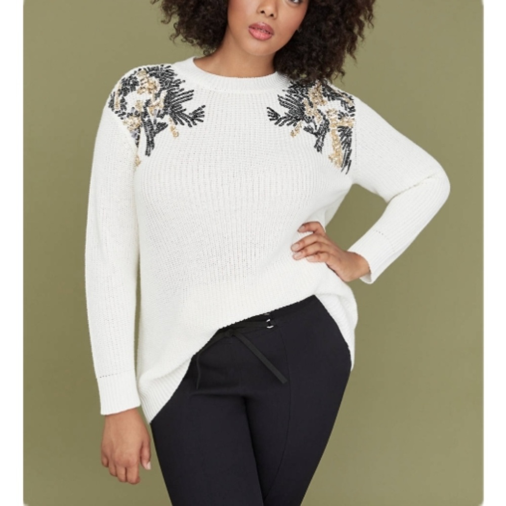 Lane Bryant Sequin Embellished Sweater     4F